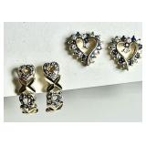 2 pair gold over sterling silver earrings