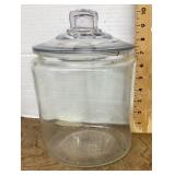 Unmarked glass canister jar