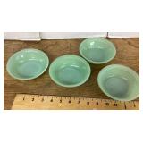 4 Fire-King jadeite bowls