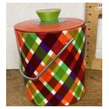 Vintage1960s retro plaid ice bucket