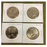 4 Kennedy half dollars
