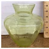 Green glass vase