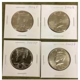4 Kennedy half dollars