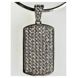 Sterling silver dog tag necklace