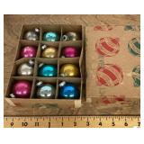 Box of vintage Christmas ornaments