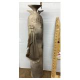 Phil Mundt tall Raku pottery vase