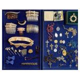 Vintage hair accessories and religious items