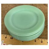 6 Fire-King jadeite salad plates