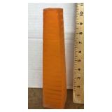 Square orange glass tapered vase