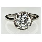 Sterling silver ring with clear stones