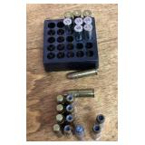 Partial box of mixed pistol ammo