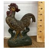 Cast iron rooster doorstop