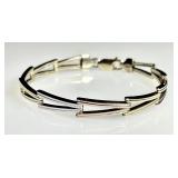 Sterling silver bracelet with 3-tone finish