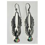 Sterling silver and crystal eagle earrings