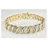 Gold over sterling diamond bracelet
