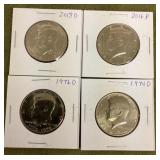 4 Kennedy half dollars