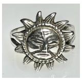 Sterling silver sun ring