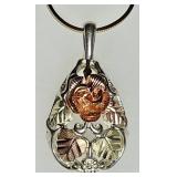 Sterling silver 12k gold pendant on sterling chain