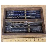 Vintage box of James Swan drill bits