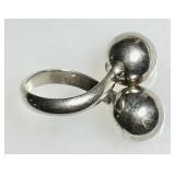 Sterling silver double ball ring