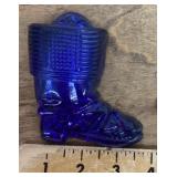 Fenton glass cowboy boot wall pocket match holder