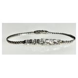 Sterling silver bracelet with clear stones