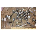 Silverplate flatware with serving pieces