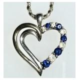 Sterling silver 10k gold heart necklace 24"