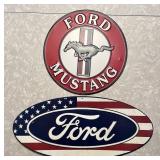 2 metal Ford signs