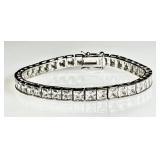 Sterling silver bracelet with clear stones