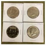 4 Kennedy half dollars