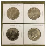 4 Kennedy half dollars