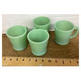 4 Fire-King jadeite coffee mugs