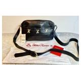 Black leather Paloma Picasso crossbody purse