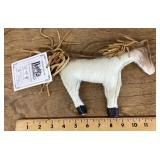 Dejeha horse figure made from steer hide