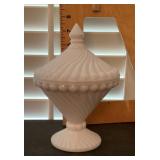 Milk glass candy dish