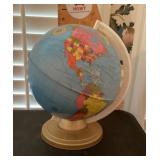 Tabletop tin litho Ohio Art world globe