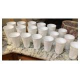 18 milk glass cups --2 sizes