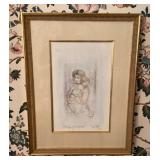 16x21 signed Edna Hibel print with COA