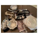 Silverplate lot on table