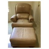 Leather chair and ottoman