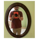 Antique oval wall mirror