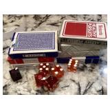 Playing cards and dice