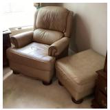 Leather chair and ottoman