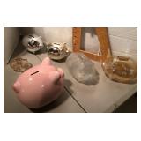Glass and ceramic piggy banks