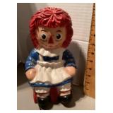 Plastic Raggedy Ann bank