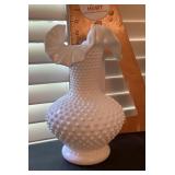 Milk glass hobnail vase