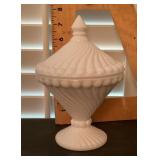 Milk glass candy dish