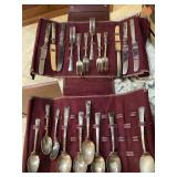 Silverplate flatware and storage case