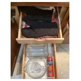 Contents of lower cabinet and drawer